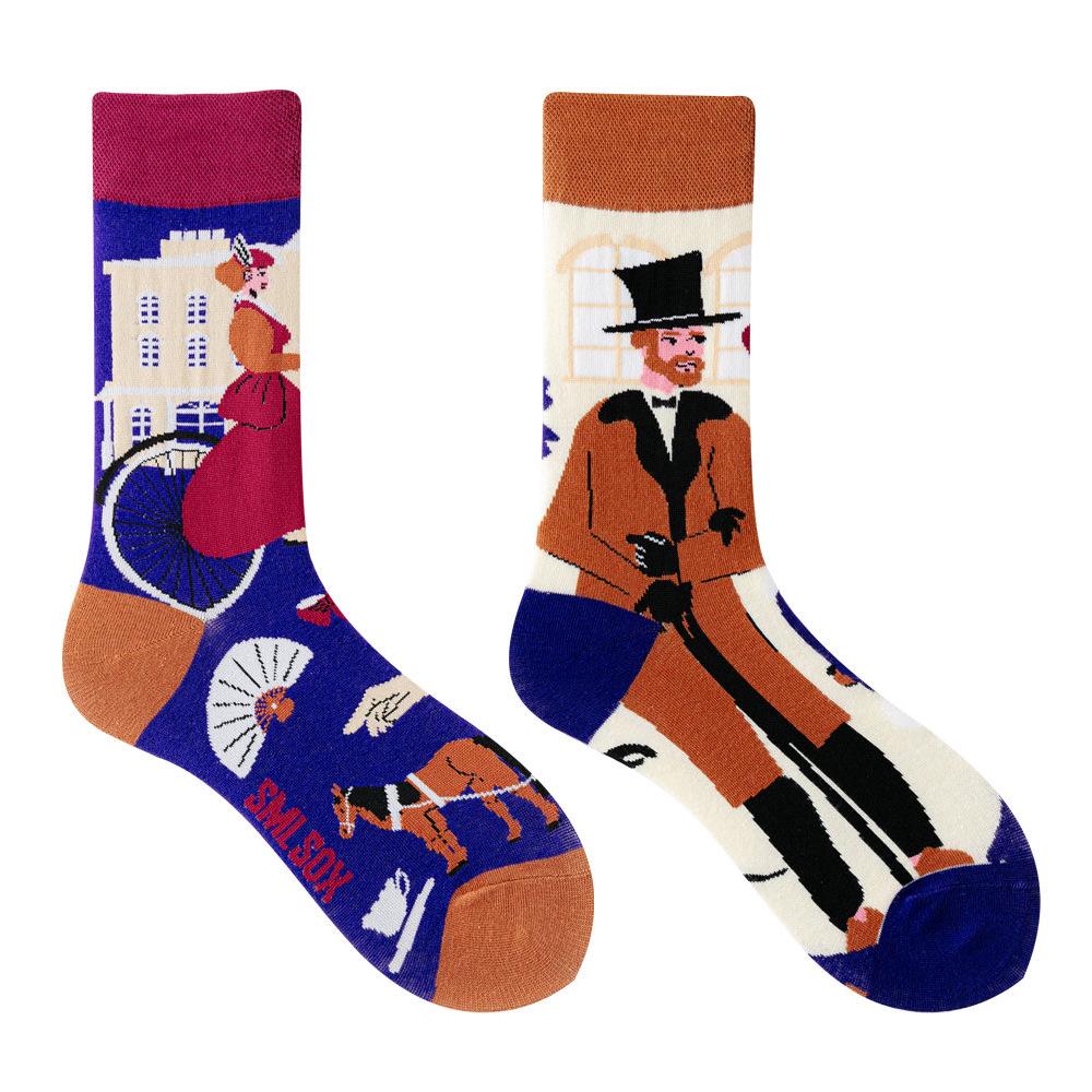 Calzini AB Asimmetrici Trendy Divertenti per Coppia Anatra Mandarina Colorati Calzini a Mezza Gamba SMLSOX