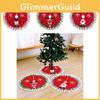 Elegant Red And White Christmas Tree Skirt With Snowflakes Snowman And Reindeer For Festive Style
