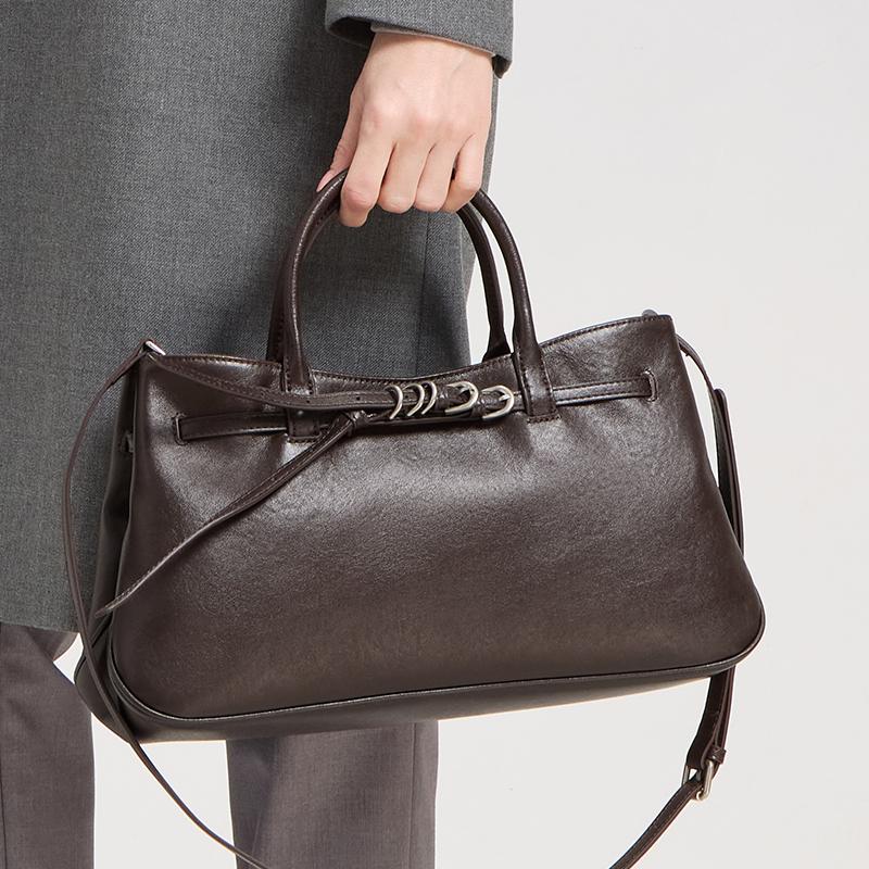 Women's High-quality Soft Cowhide Handbag Ladies Stylish Design Leather Bag Casual Commuting Large Capacity Shoulder Bags