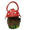Bag Women'S Bag Splicing Contrasting Color Retro Handbag Handmade Creative Niche Design Mushroom Bag
