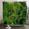 Natuur Bos Douchegordijn Waterdicht Badkamer Scherm Bomen Landschap Gordijnen Polyester Stof Huisdecoratie Badkamer Gordijnen
