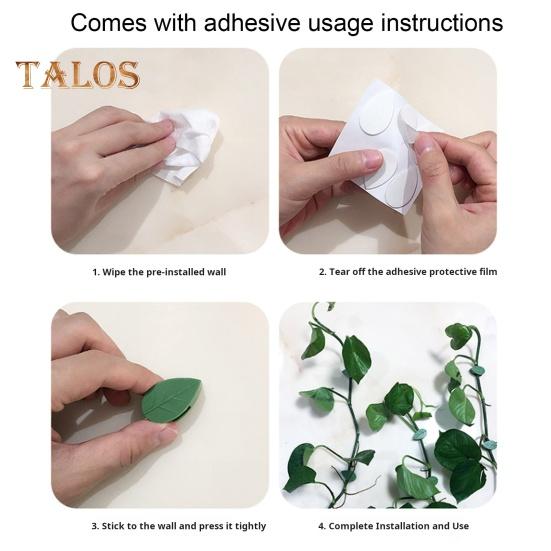 10/30/50/100 stk Plantevinholder Klatreveggfesteklips med klare selvklebende klistremerker Bladform Plantefikseringsklemmer for innendørs utendørsvegg