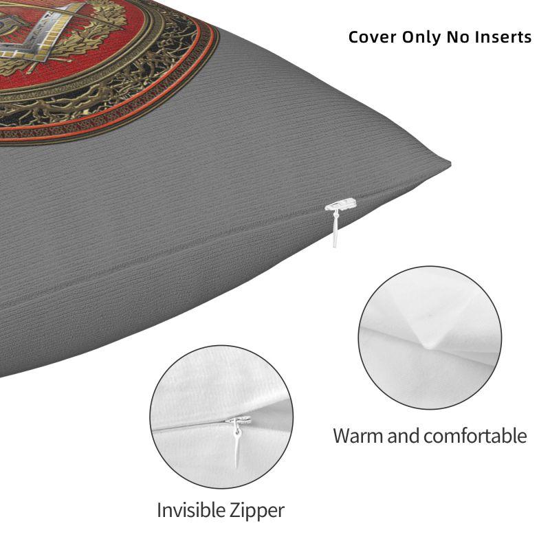 Custom Freemason Logo Pillow Covers Masonic Mason Freemasonry Cushion Cover Decoration Salon Square Pillowcase