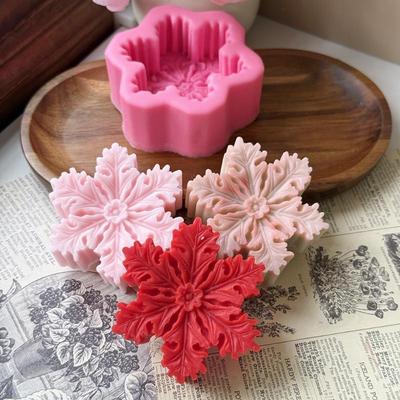 Christmas Snowflake Silicone Mold DIY Aromatherapy Candle Snowflake Mold Handmade Soap Mold Christmas Candy Chocolate BakingMold
