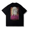 The Anime Dragon Ball Collaboration Black Goku Shortsleeved Tshirt for Men and Women in Loose Black and White for Summer