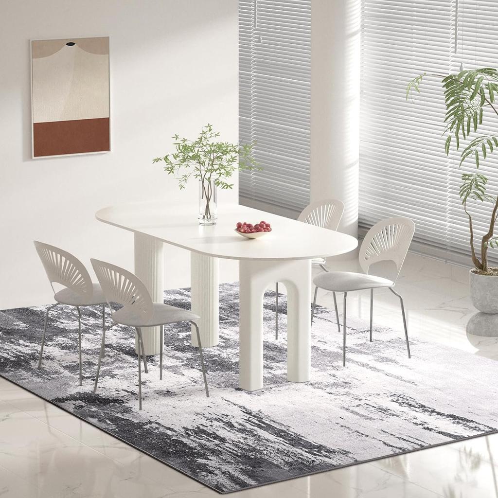 NOAHAS Modern Abstract Rugs Fluffy Vintage Area Rug for Living Room Bedroom Carpet Home Decor