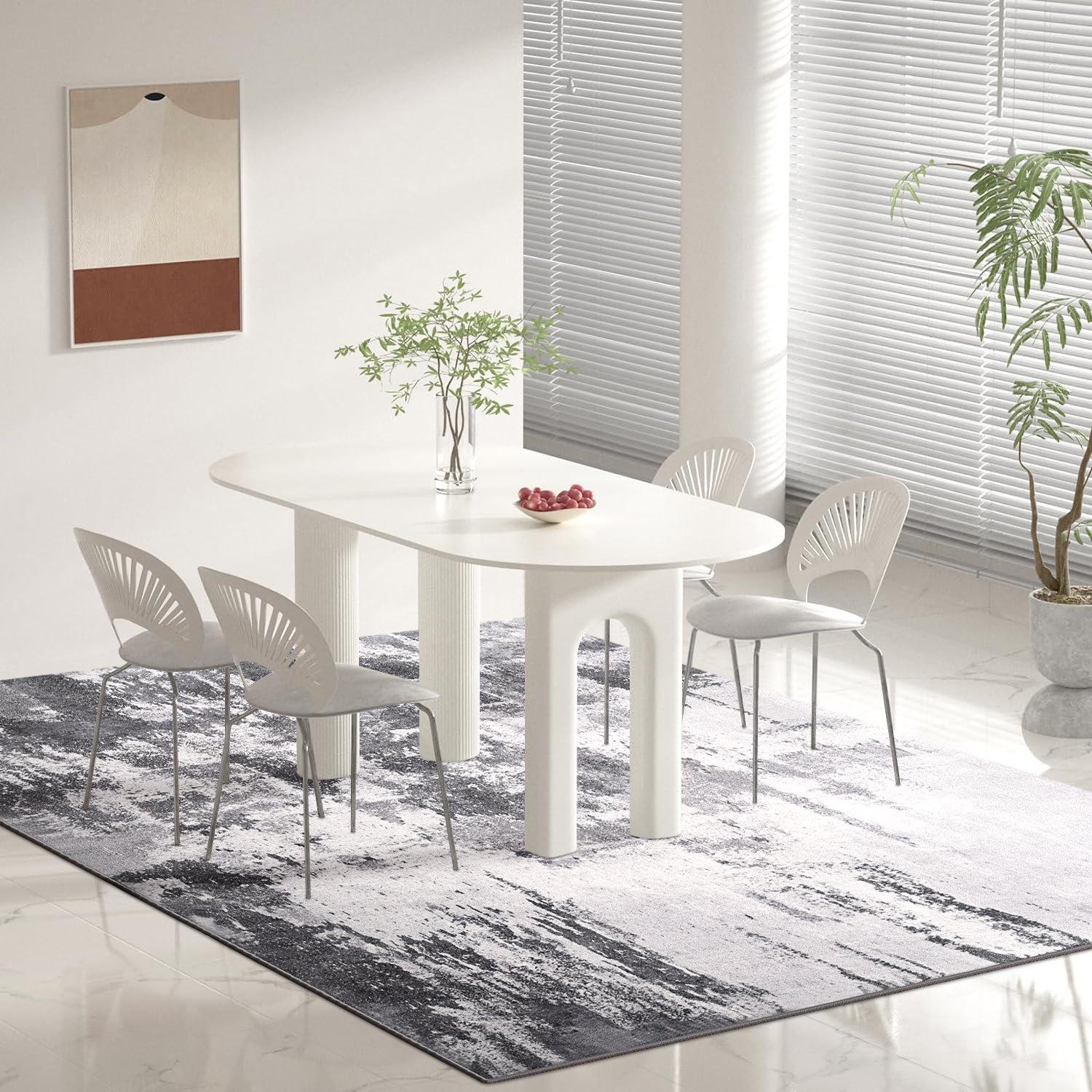 

NOAHAS Современные абстрактные ковры Пушистый винтажный ковер для гостиной спальни ковер домашний декор 122x183cm серый