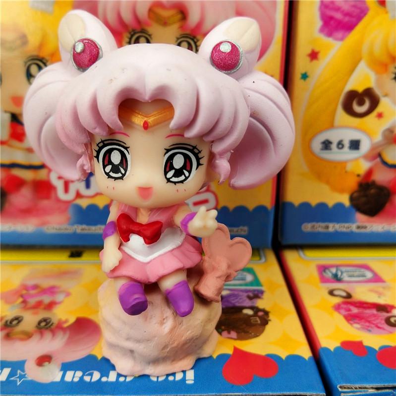 20. Jubiläumsausgabe Sailor Moon Usagi Tsukino Kuchen-Thema Blind Box Figurinen-Schmuck-Set Spielzeug Kindergeburtstagsgeschenk