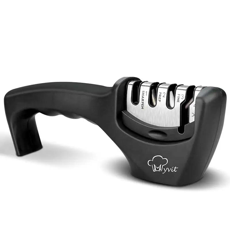 

Точилка 4-в-1 профессиональный точильный камень, кухонный точильный камень, алмазные ножницы с тонкими краями, шлифовальный станок, поварской инструмент для заточки, хоу L