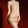 Sexy Women Strap Pencil Dresses Lace Package Hip Sheer See Through Mini Skirts Oil Shiny Glossy Tube Tights Maid Dance Dress