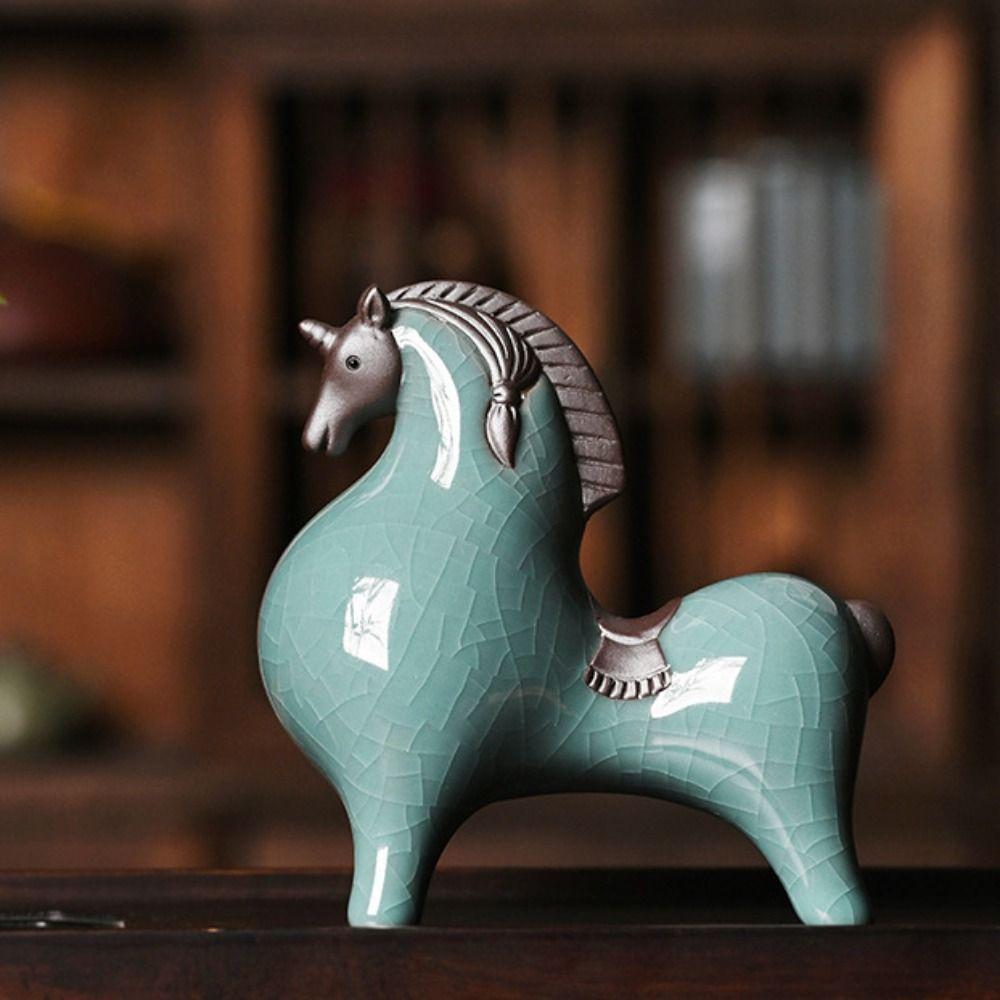 Modern Animal Sculpture Cute Miniatures Figurine Crafts Horse Statue  New Year