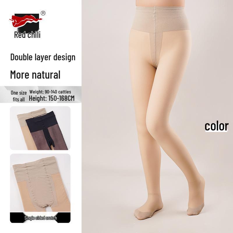 

Красный перец 720-игольные колготки с двойным слоем и бархатной подкладкой для женщин, телесного цвета, один размер 130g No Fleece [15~25℃]