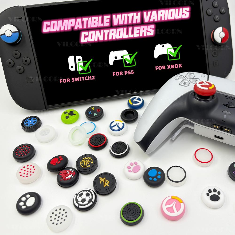4 stk. Analog Joystick Tommelspakgrephetter For Switch 2 Joycon Hette Silikongummi Joystickhette Beskyttere For PS5 PS4 XBOX