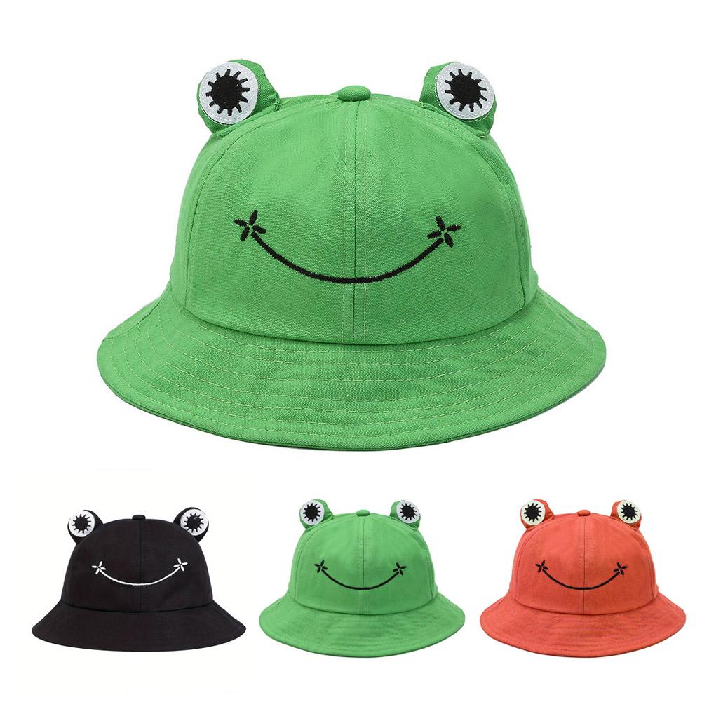 New Frog Bucket Hats Women Bucket Hat Women Summer Outdoor Sun Fishing Cap Cotton Wild Panama Hats Sunscreen Bob Caps