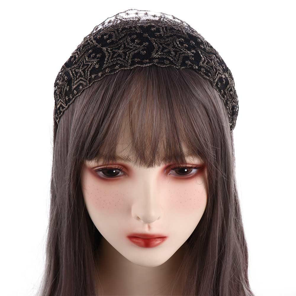 Non-slip Toothed Silk Embroidery Hair Bands Hair Accessories Lace Head Hoop Broadside Headband