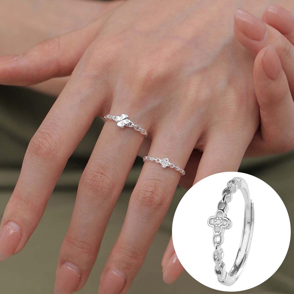 Exquisiter offener Goldring: Japanischer & Koreanischer Stil, Dünnes Band mit Diamanten besetzt, Stapelbarer & Eleganter Fingerschmuck