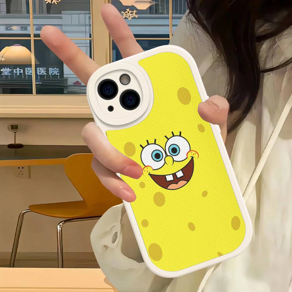 

Cute SpongeBob Dolls Phone Case Hard Leather For iPhone 14 13 16 Mini 15 14 11 12 Pro Max Plus Fundas iPhone 15 pro
