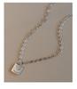 French Starry Sky Moon Square Necklace, Gold-Plated Titanium Steel, Personalized Design, Fashionable and Colorfast Jewelry.