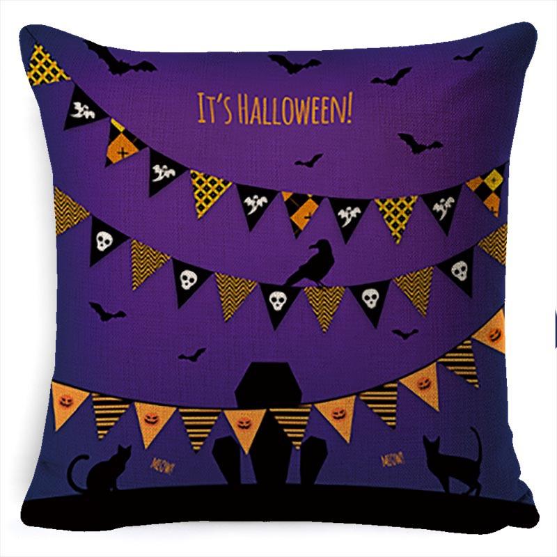 Throw Pillow Halloween Pillow Case Linen Car Cushion Sofa Pillow Case Nordic Style