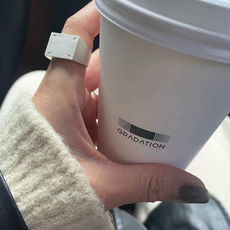 European and American Women's Geometric Three-Dimensional Hip-Hop Disco Square Ring