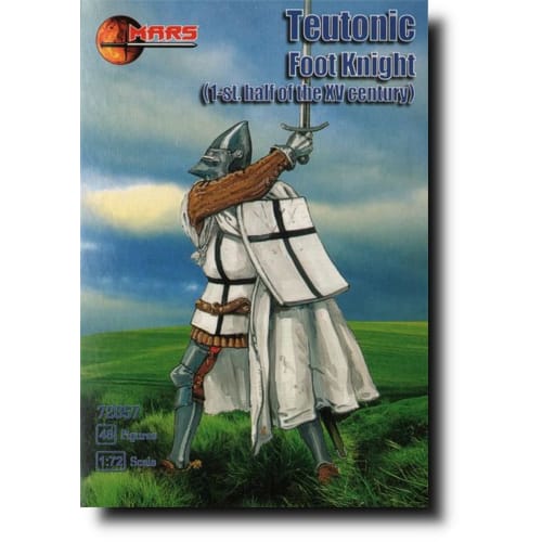 Mars Figures 1/72 Scale Teutonic Knights, Foot Knights, 15th Century, 12 Poses, 48 ??Figures, Plastic Model Kit ORM72057