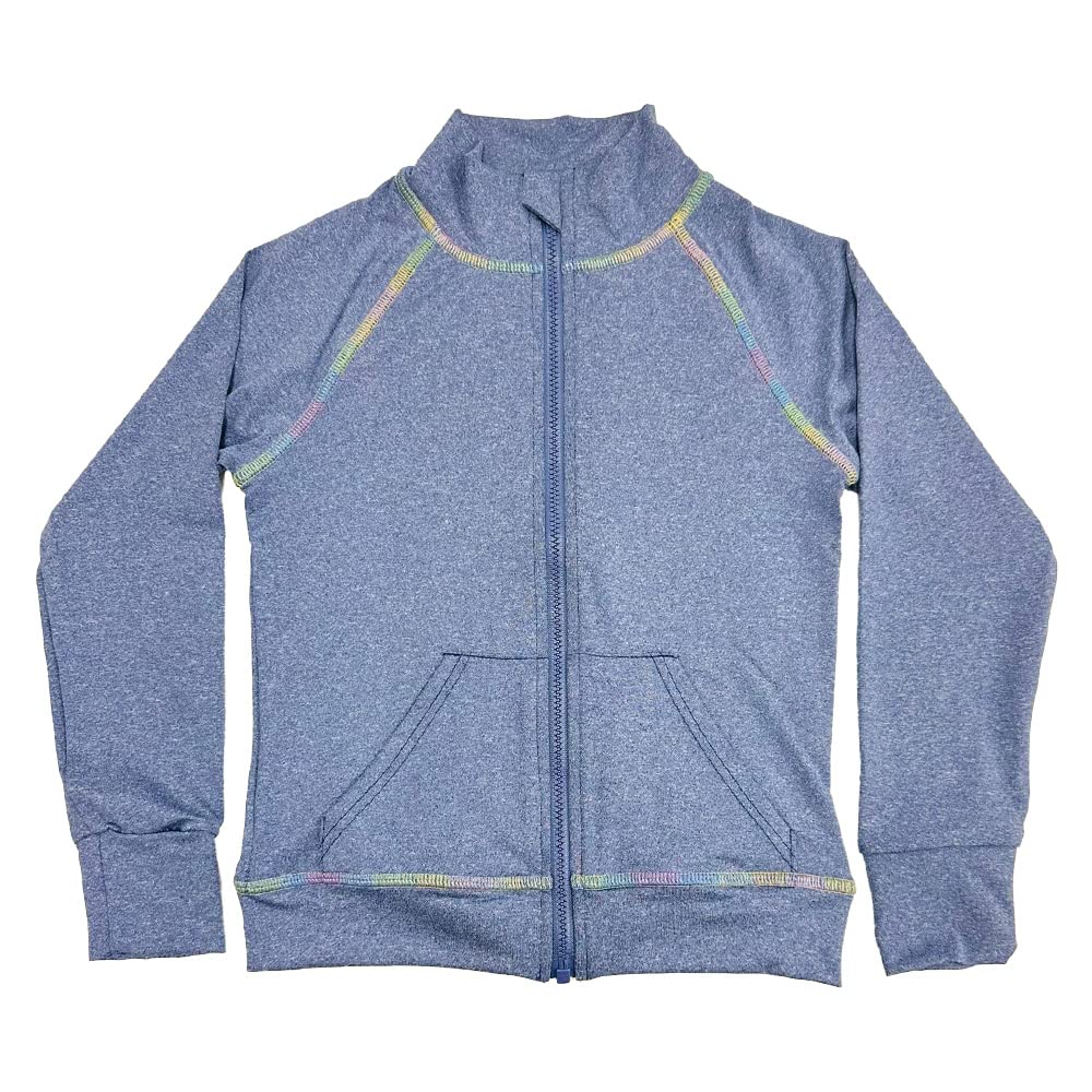 

Rakua RSMOKU Rash Guard, No Hood, Heathered High Neck, Girls , Heathered Navy, Size 130