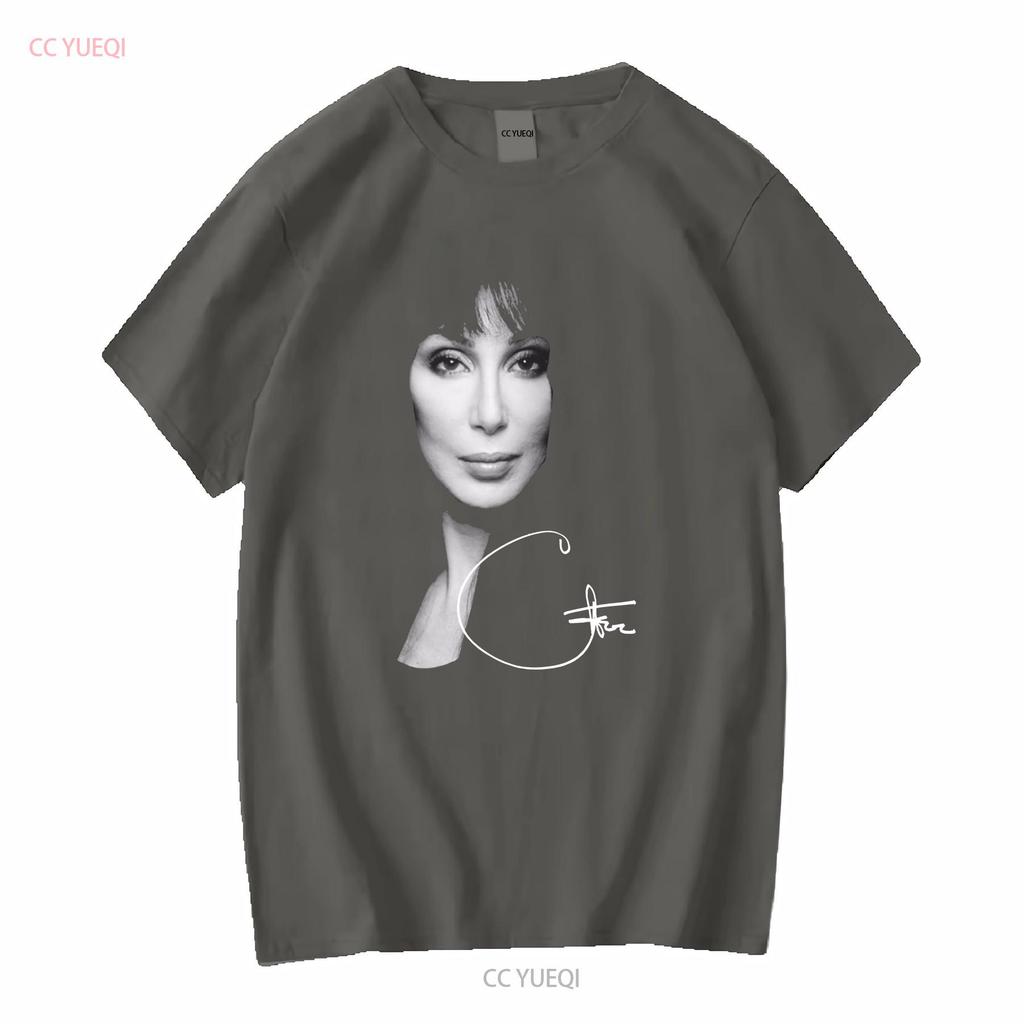 Ispirata Cher Firma Cotone Nero Unisex T Shirt S a 5XL Per Fan PM378 vintage Lavato moda Traspirante Morbido Casual Leggermente