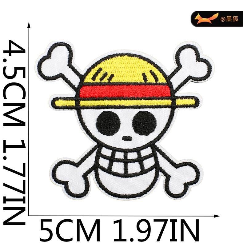 Black Fox Cartoon Animation Character Embroidery Cloth Sticker Japanese One Piece Patch Computer Embroidery Sticker