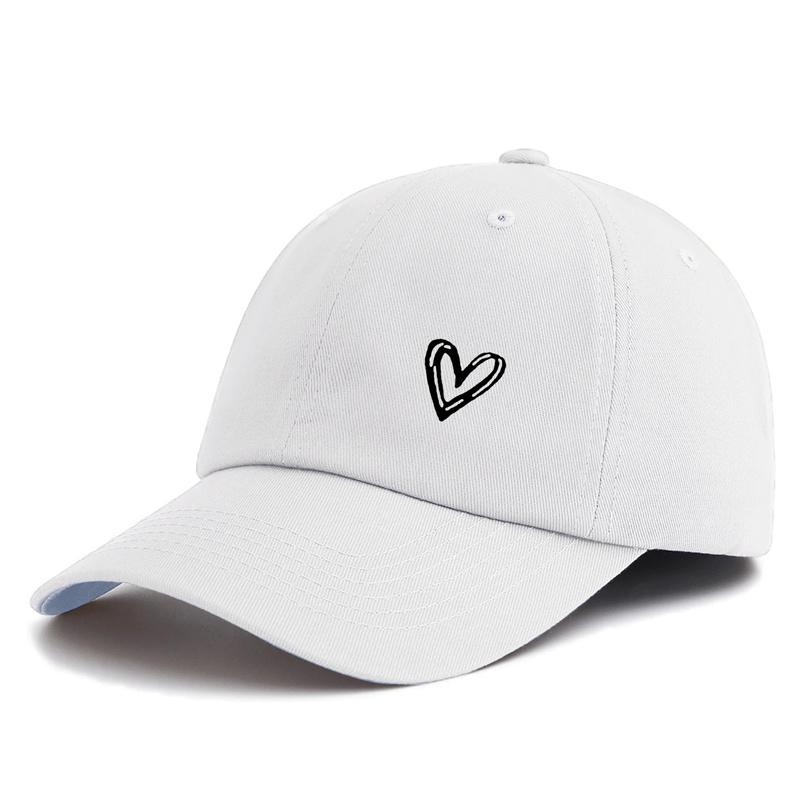 1 Pc Heart Print Baseball Cap,Classic Casual Stylish Vintage Soft Sweatband Lightweight Sun Protection Versatile Vintage Dad Hat