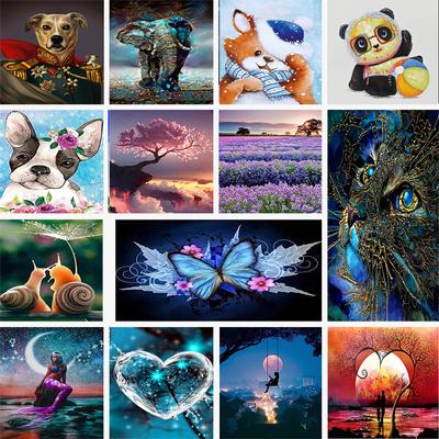 5D DIY Diamantschilderij Interessante Dieren en Landschappen Diamantborduurwerk Kruissteek Kit Volledige Strass Mozaïek Huisdecoratie