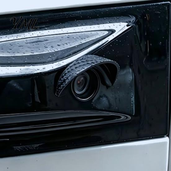 Car Backup Camera Cover Waterproof Rearview Rain Shield, Flexible PVC Lens Protector Automotive Protection with Adhesive Mount, Black Curved