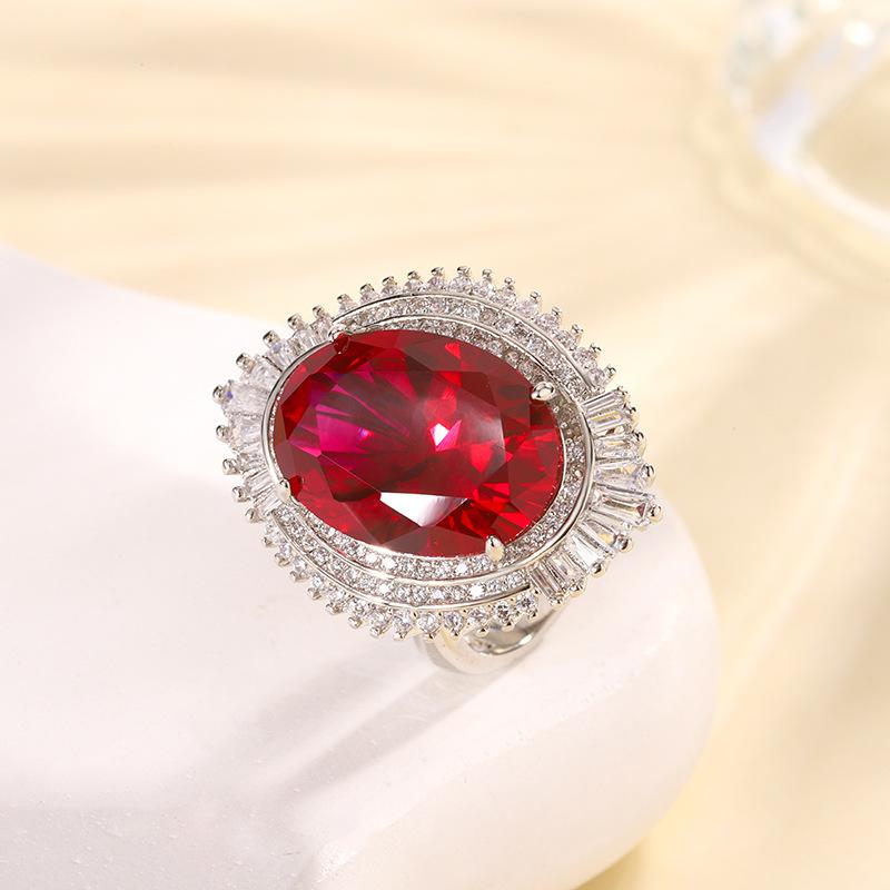 Jewelry Simulation Color Treasure Corundum High-End Jewelry Set Main Stone 15 * 20-13 * 18