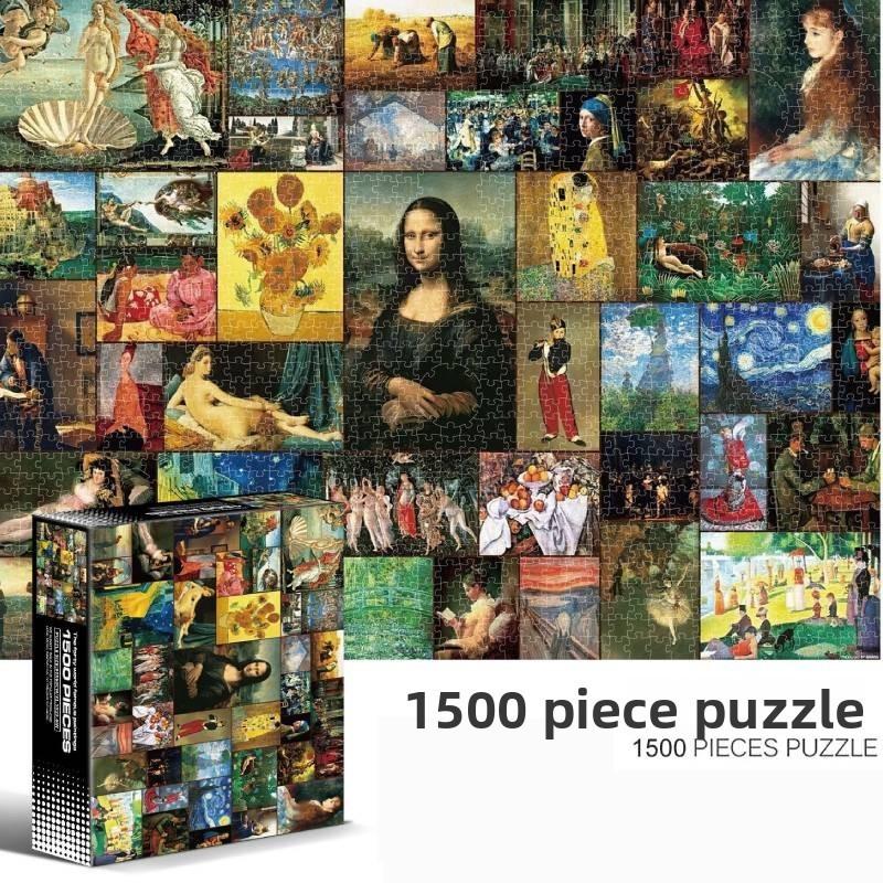 Jigsaw With Puzzle Bird Houses And World Renowned Flat Paintings For Teens Gift