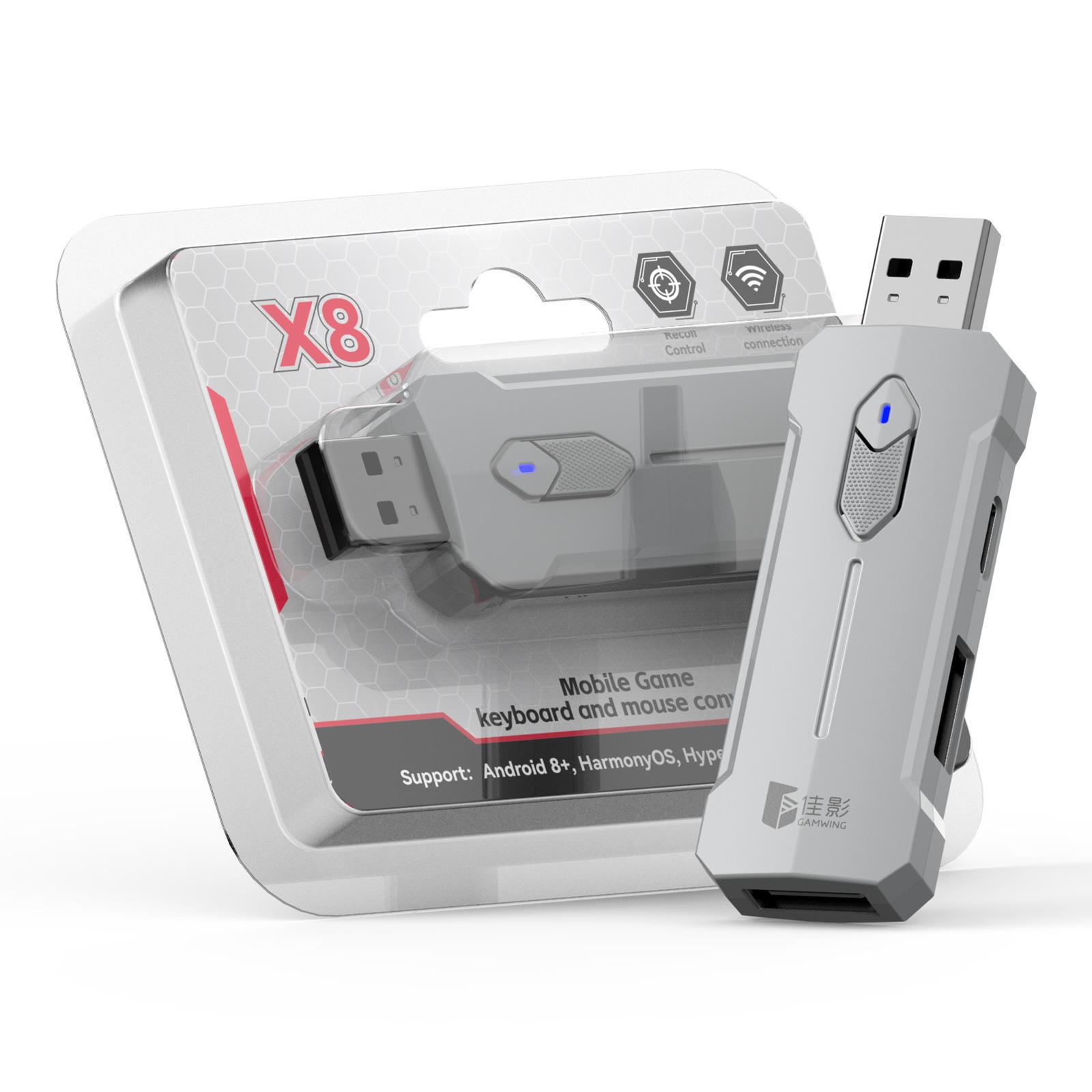 

Адаптер для мыши и игровой клавиатуры для телефона/планшета Android. Поддержка сопоставления клавиш, управления отдачей, чувствительности мыши для PU-BG, AP-EX и т. д.. Игры 7.6*2.4*1.2cm,X8 серый