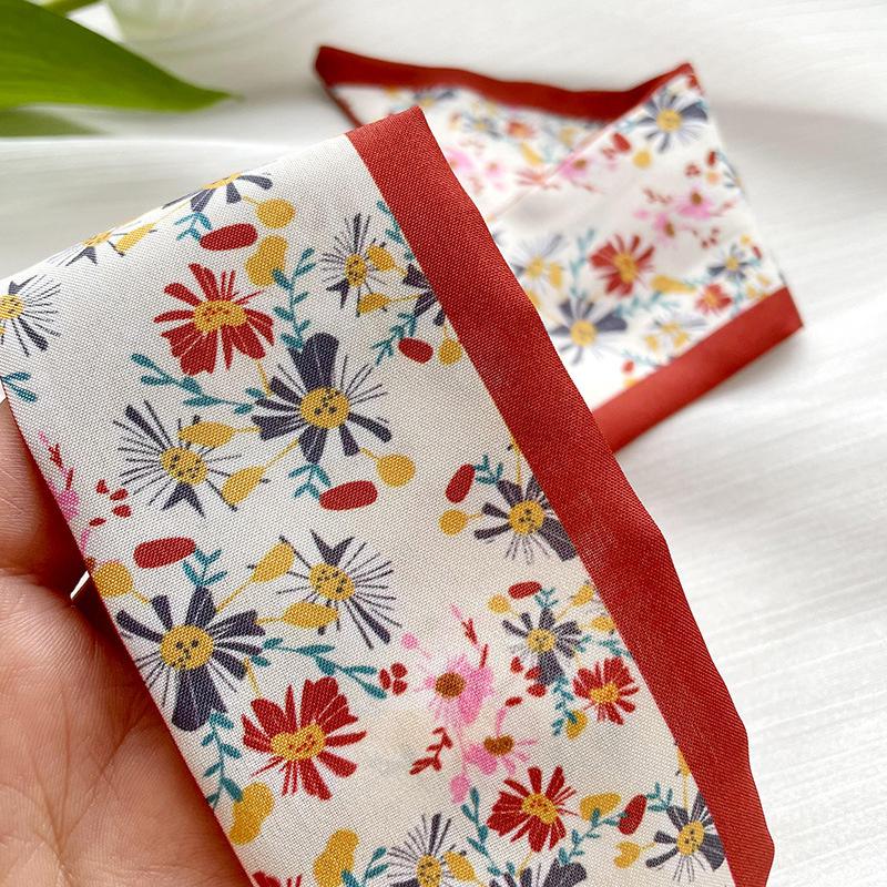 New Luxury Narrow Short Woman's Silk Scarf Skinny Scarves Hairband Hair Strip Ribbon Small Bag Handle Ribbon Kerchief Lady Tie