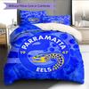 Biancheria da letto con motivo Parramatta Eels Decorazione per la casa Regalo di compleanno e festa (1 * copripiumino + 2 * federa, senza nucleo)