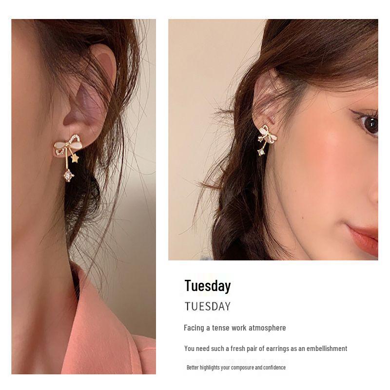 S925 Silber Schneeflocken Ohrring Set: Elegantes einwöchiges Geschenk für Freundin