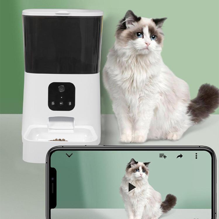 Smart Pet Feeder: Automatic Timer, Portion Control, Remote Viewing, and Interactive Feeding for Cats and Dogs