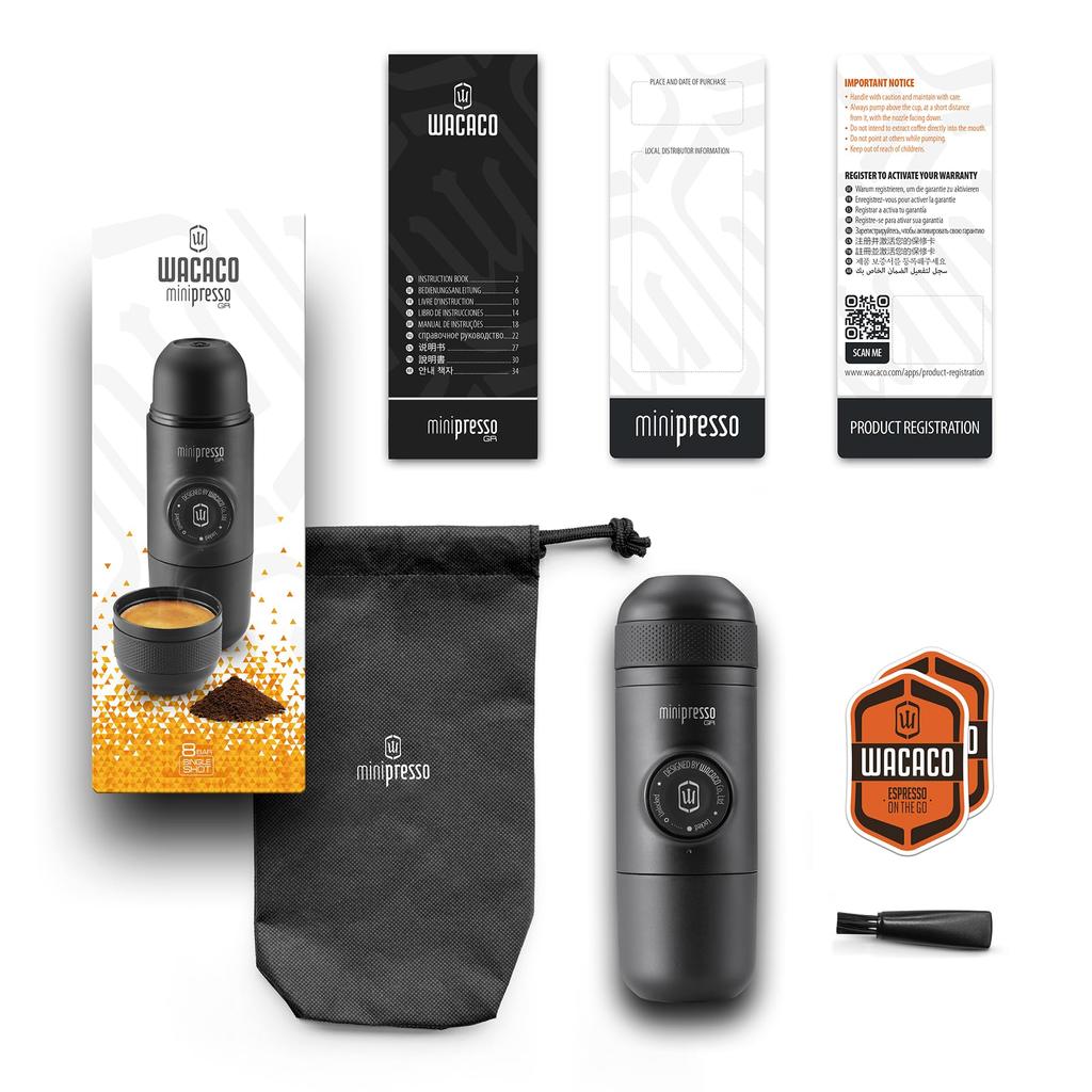 WACACO Minipresso GR, Portable Espresso Machine, Travel Coffee Maker, Manual Piston Action Operation [Parallel Import]