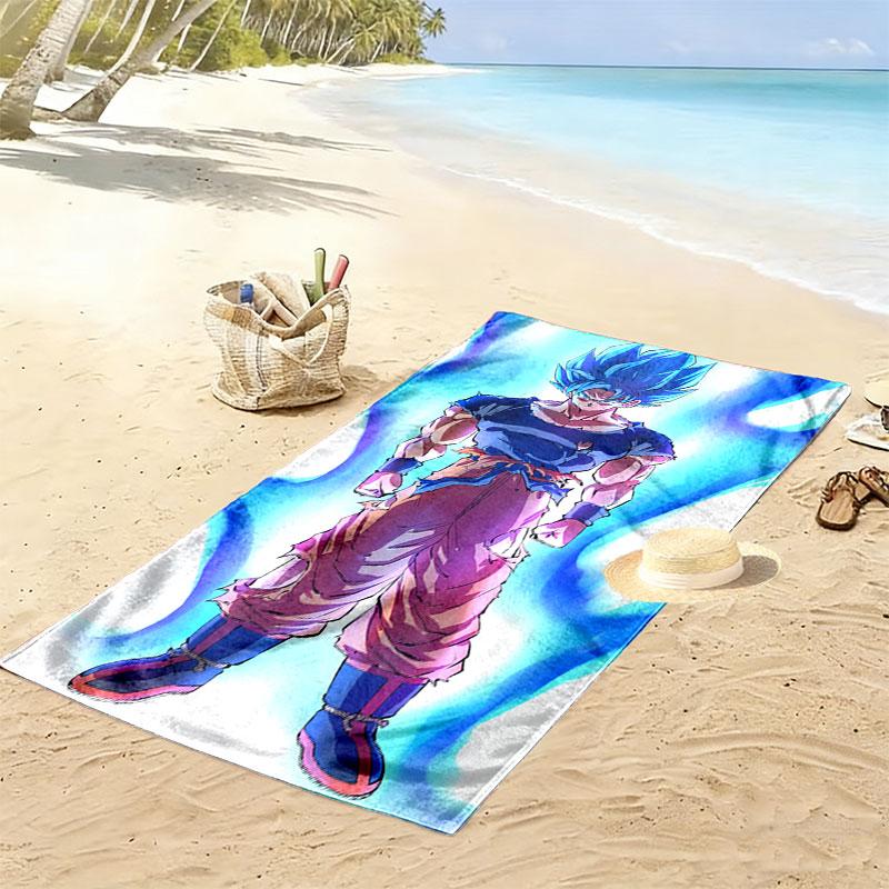 Dragon Ball Print Beach Towel, Large Soft Quick Dry Towel for Beach Camping Swimming