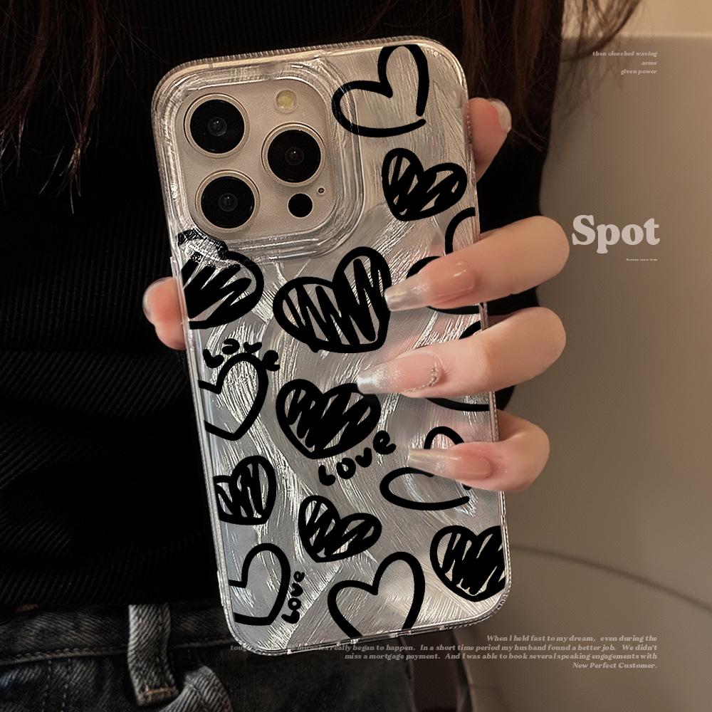 Minimalist Pink Love Cute Case For iPhone 16 17 Pro Max Cases iPhone 11 12 13 ProMax 14 15 16 Plus 8 XS XR Shockproof Drop Cover