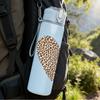 1PC Leopard Texture Heart Pattern Print 750ml Color Plastic Sports Water Bottle Leakproof Flip Straw Lid Suitable for Sports Office Home Use