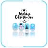 Pack of 24 Christmas Snowman Snowflake Blue Press On Nail ABS Build False Nail for Holiday Parties and Daily Wear