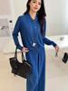 Women's 100% Wool Polo Collar Long Sleeve Cardigan - Old Money Style, Simple Lapel Knit Sweater