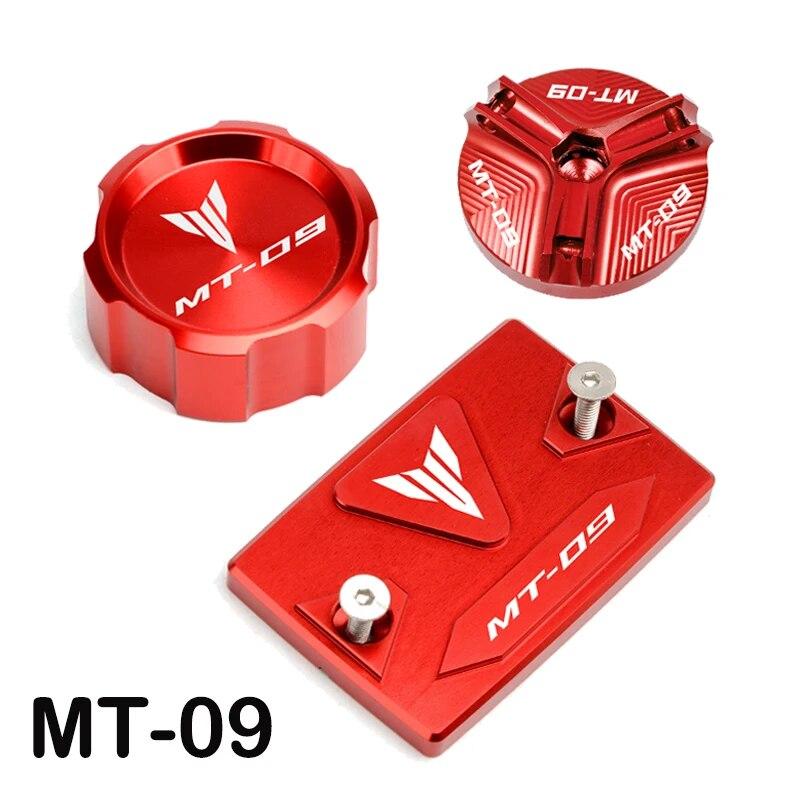For Yamaha MT09 mt 09 07 2014- MT07 -2023 Accessories Motorcycle Front and Rear Brake Tank Cap + Engine Oil Filler Cap