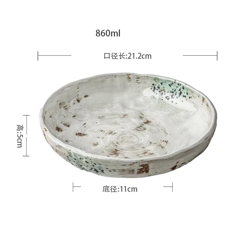 Retro nepravidelné keramické talíře Luxusní restaurace Dezert Salátové mísy Lahodná jídla Jídelní talíř Vynikající domácí nádobí