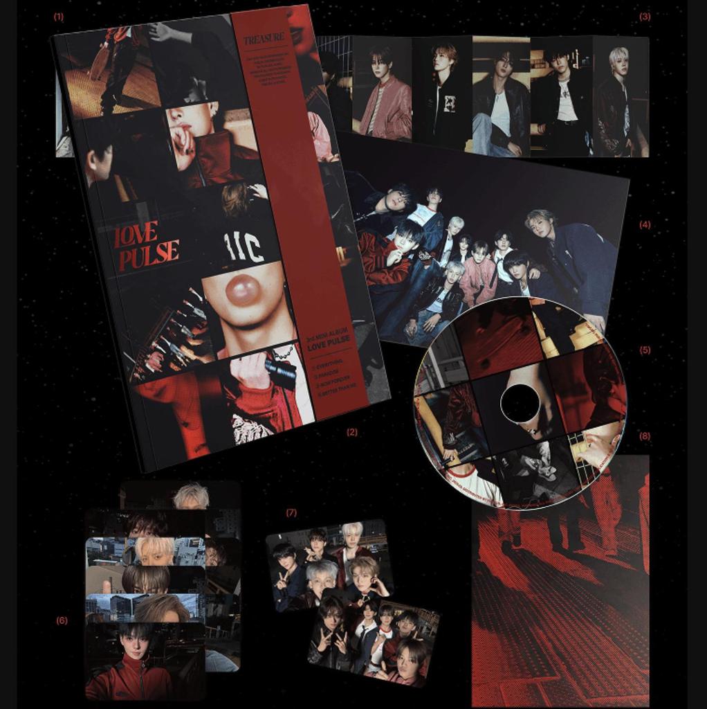 TREASURE 3. Mini Album [LOVE PULSE] – METAL / STREET / ROCKCHIC Ver. (theSameE Előny, Kész a szállításra)