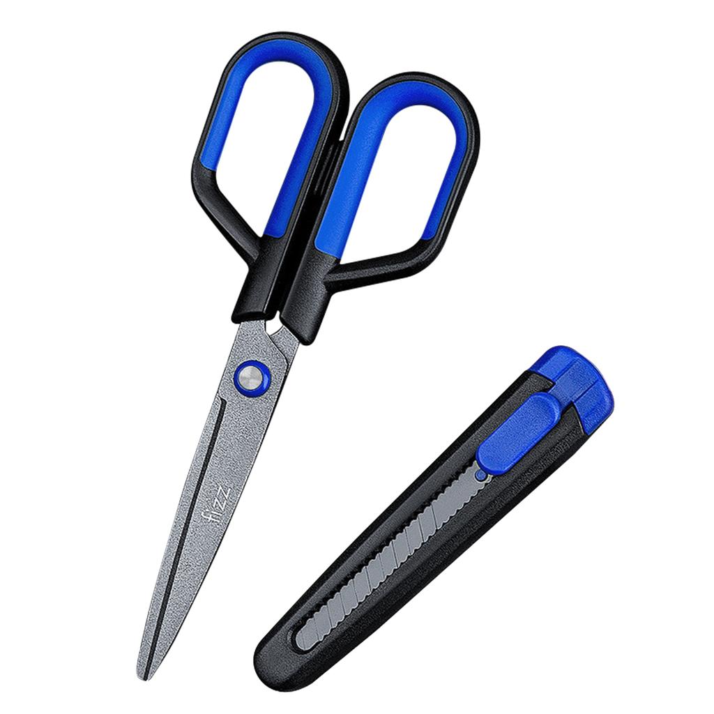 2 In 1 Scissors With Multifunctional Protective Cover Soft Comfort Grip Shears For Home Use
