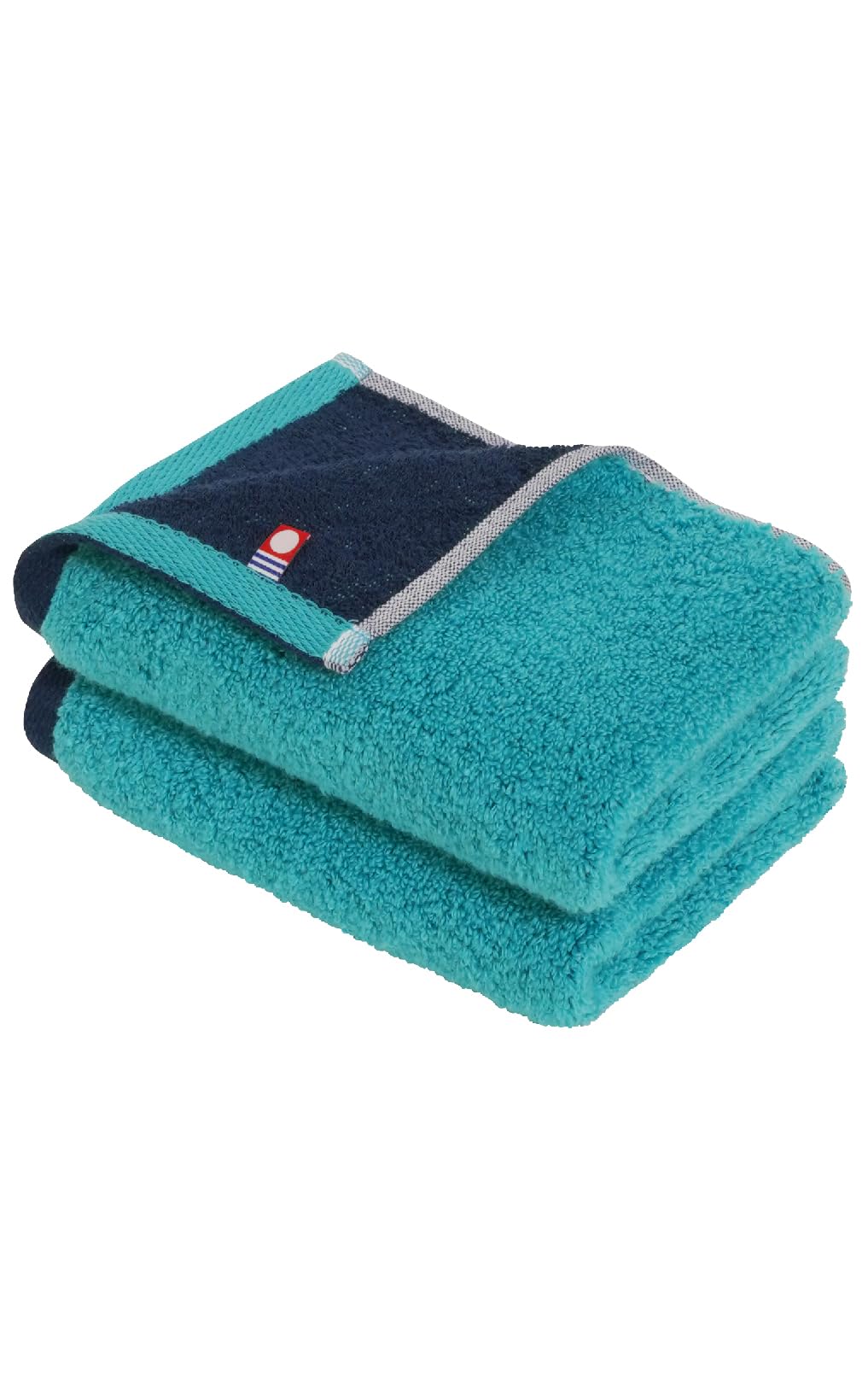hogu Contrast Imabari Towel Mini Face of Turquoise x Navy Reversible (Set 2)