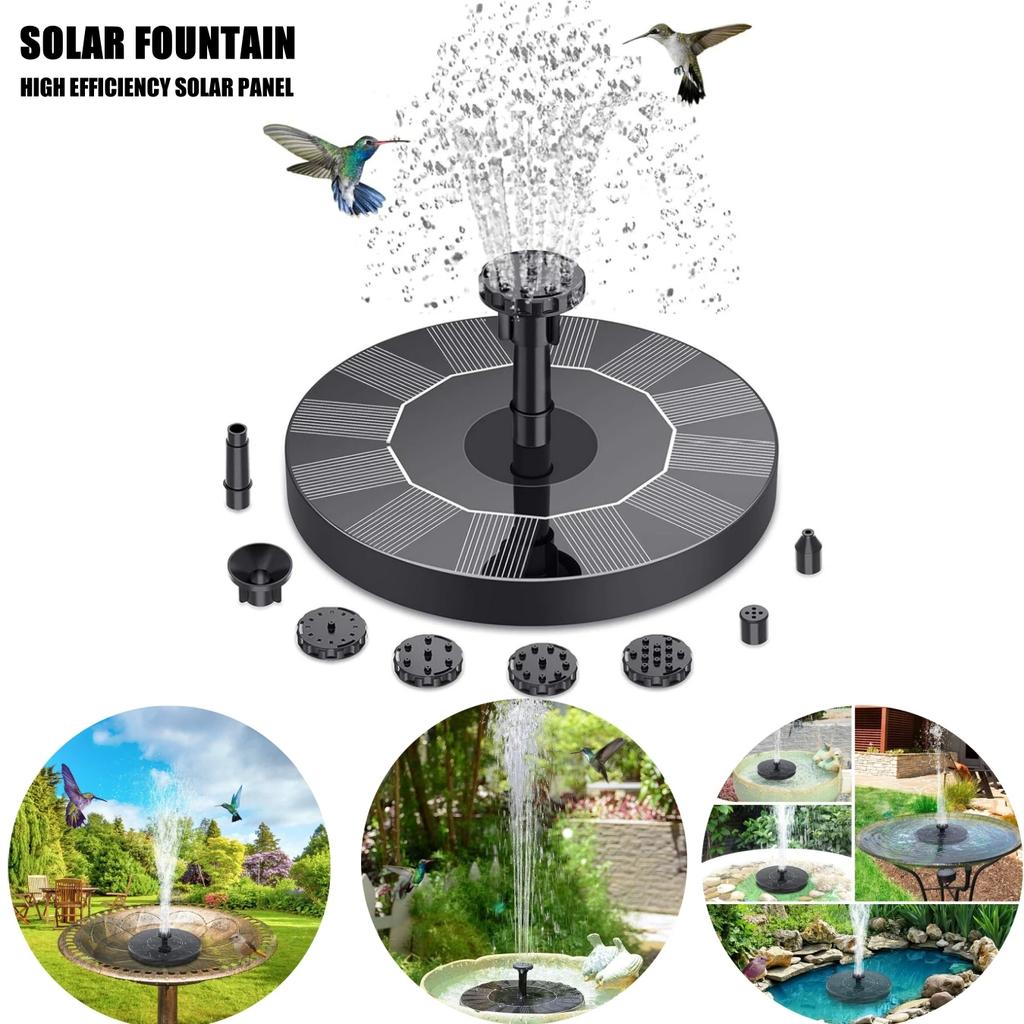 Solar Water Fountain - Mini Solar-Powered, Pool/Pond Waterfall Fountain, Outdoor Garden Decoration & Bird Bath Supplies